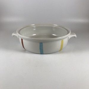 De Sphinx Parafeu Holland Handled Casserole Dish Vintage Mid Century Yellow Blue